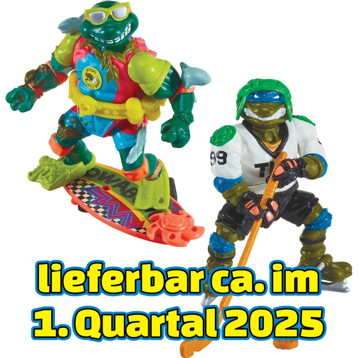 Surfing Michelangelo, Ice Hockey Leonardo, Teenage Mutant Ninja Turtles Classic Sewer Sports Action Figure 2-Pack PL80980 US-Import