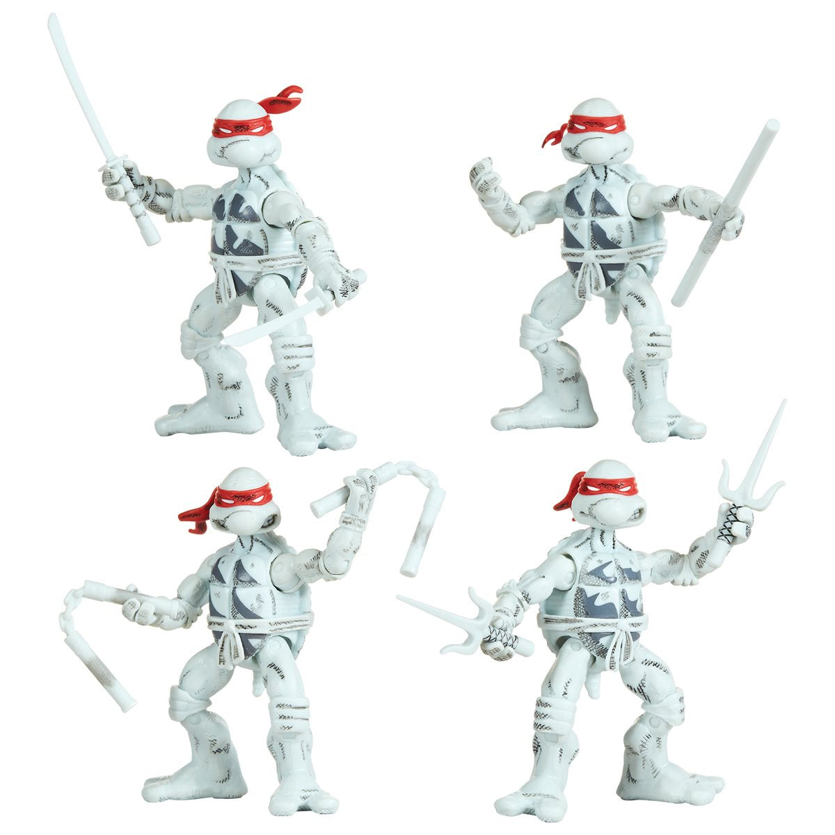 Teenage Mutant Ninja Turtles Classic Comic Book Series Black and White Turtles Action Figure 4-Pack PL80985 US-Import