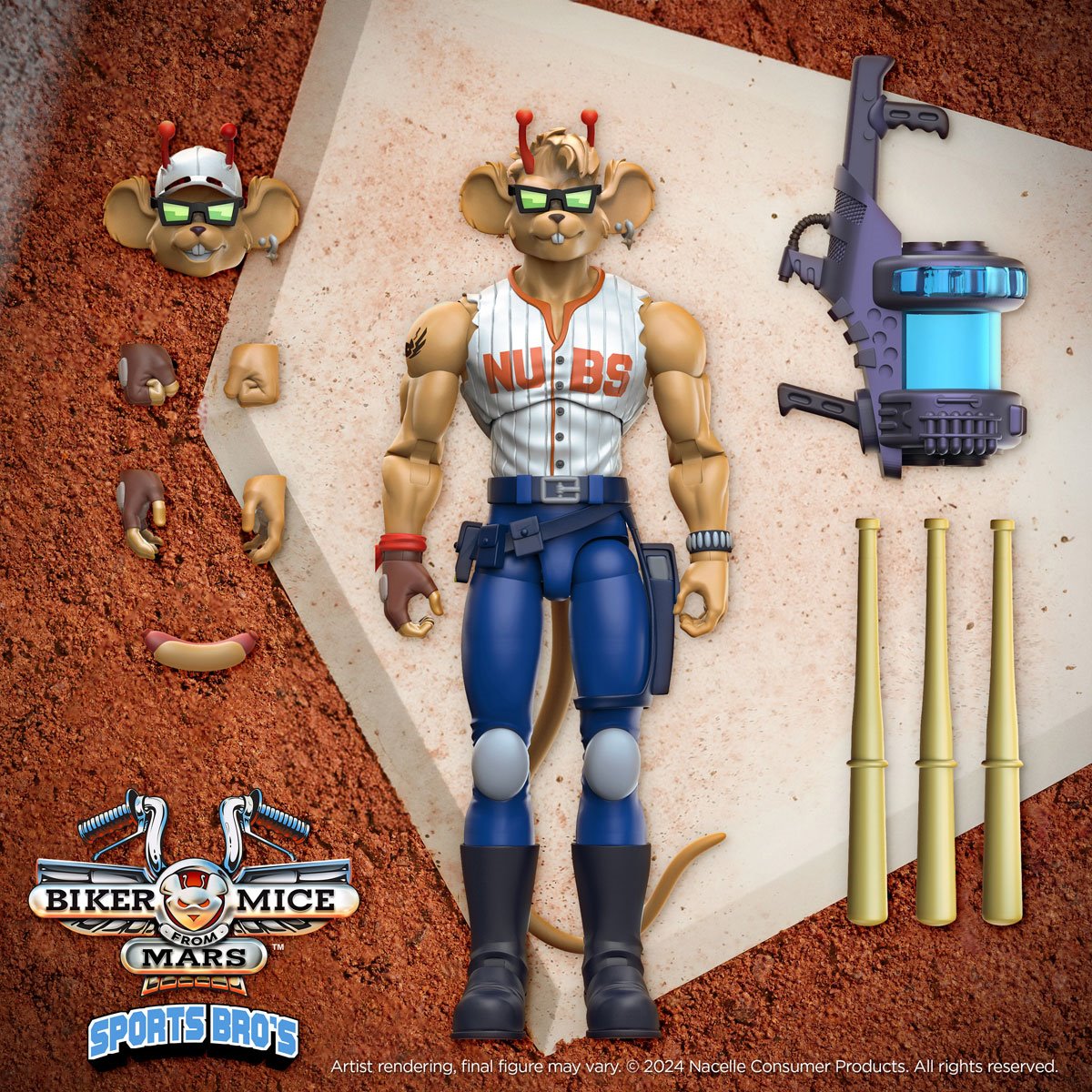 Biker Mice from Mars Sports Bros Home-Run Throttle Action Figure - Previews Exclusive DC317208