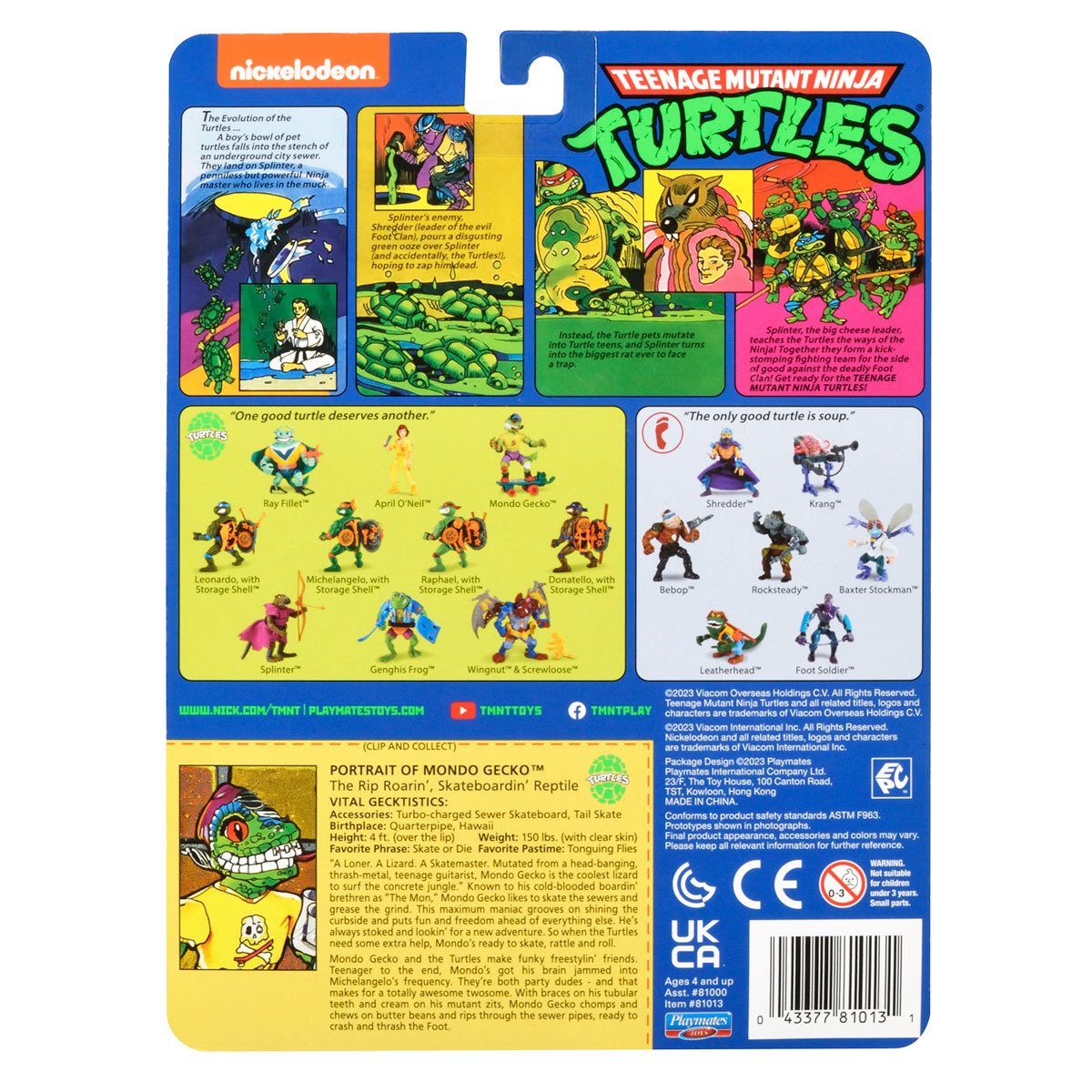 Mondo Gecko Mutant Ninja Turtles Classic US-Blister 81013