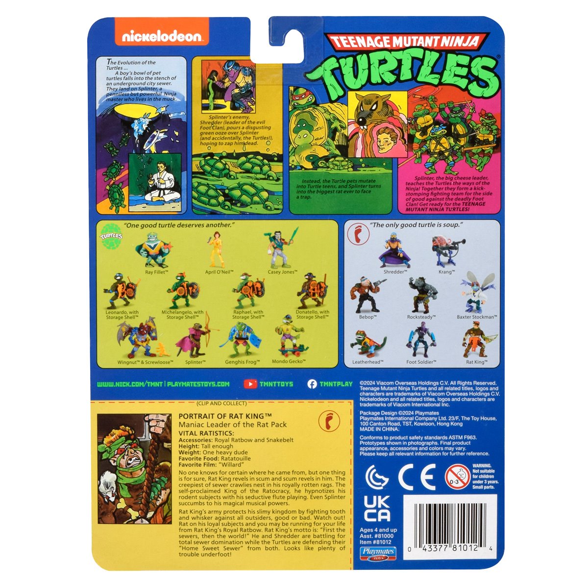 Rat King, Casey Jones, Slash, Mutagen Man - Teenage Mutant Ninja Turtles Classic Mutants Wave3 Action Figure 4-Pack PL80981 US-Import