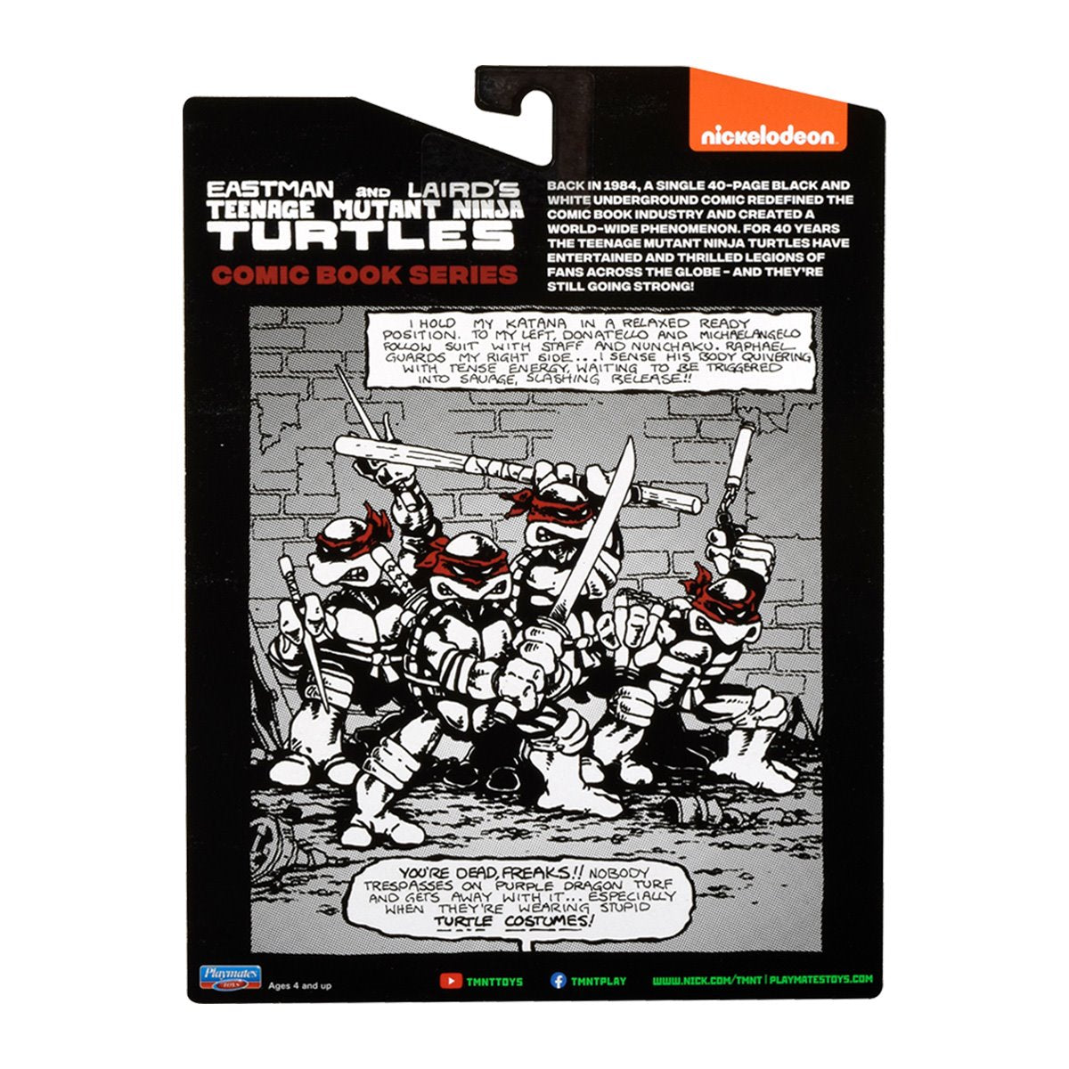 Teenage Mutant Ninja Turtles Classic Comic Book Series Black and White Turtles Action Figure 4-Pack PL80985 US-Import