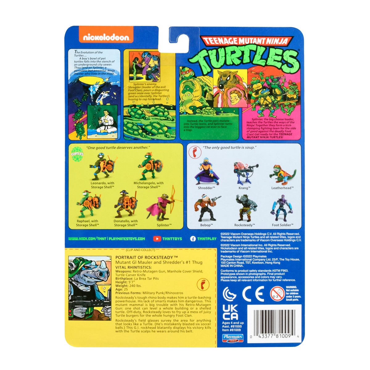 Rocksteady Teenage Mutant Ninja Turtles Classic US-Blister