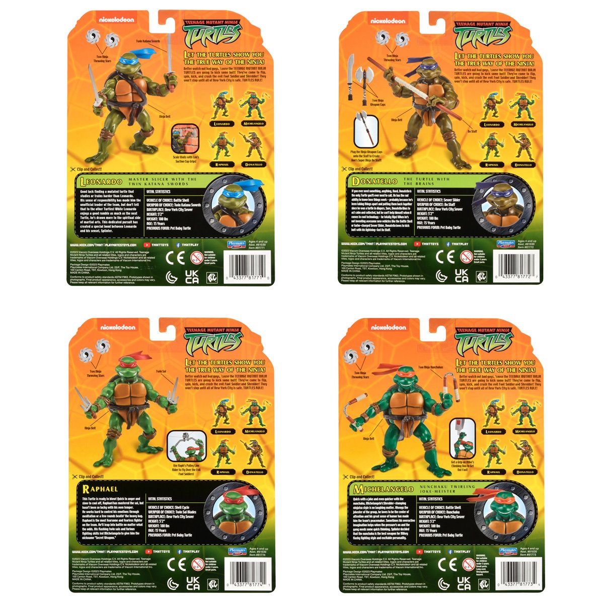 Teenage Mutant Ninja Turtles Classic 2003 Turtles Action Figure 4-Pack PL80997 US-Import