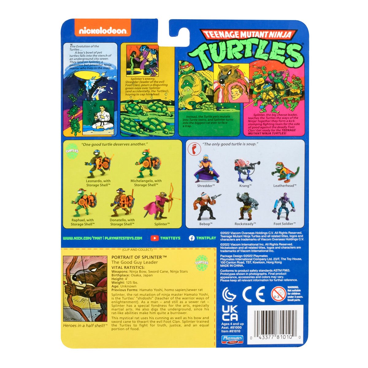 Splinter Teenage Mutant Ninja Turtles Classic US-Blister 81010