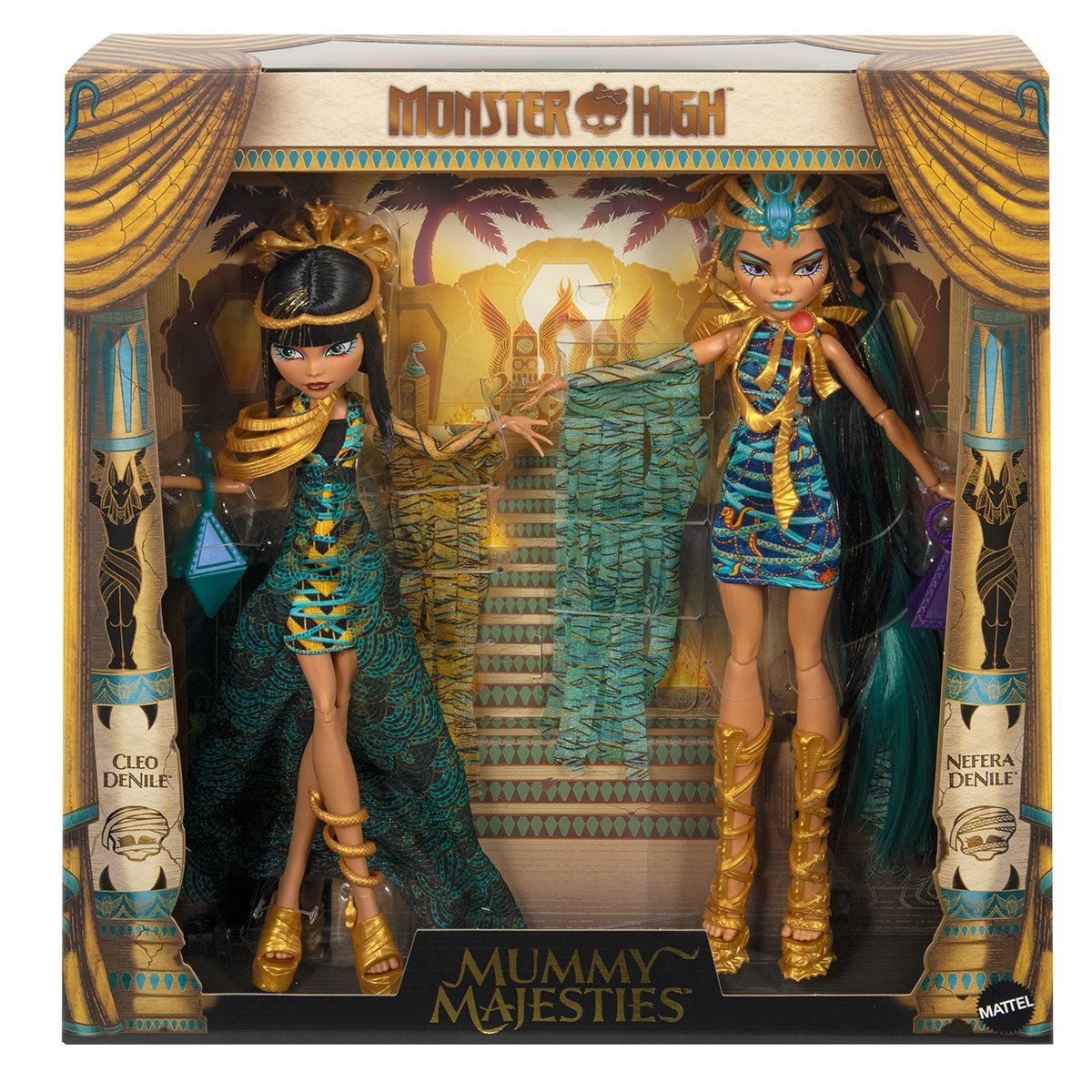 Monster High Cleo und Nefera de Nile Mummy Majesties Doll 2-Pack US-IMPORT HXJ01